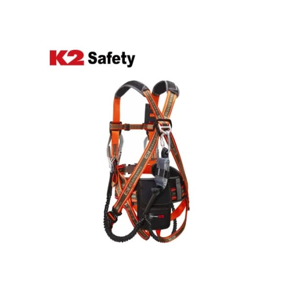 [K2 SAFETY] Full Body Safety Harness KB - 9201Y (L/ Orange, Double Ella/ Red Hook, Formerly KB - 9302)