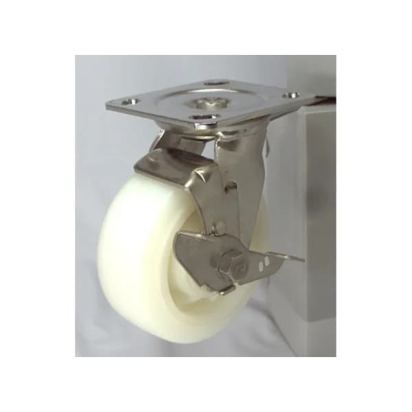 DAESHIN CASTER Heavy Duty Stainless Caster 33SERIES 4" Heavy Duty Stainless Nylon (White) Flat - B/ K (BK) DS 3340 NYL