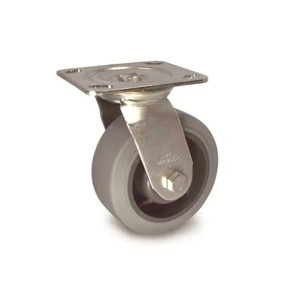 [DAESHIN CASTER] Heavy Duty Stainless Caster 33 SERIES 5" Heavy Duty Stainless Gray Rubber (Wheel) (Gray) Flat - Swivel (S) DS 3350 MR