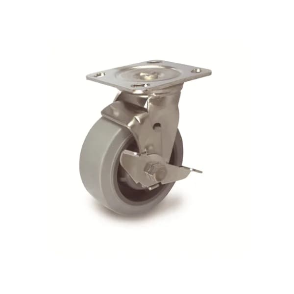 [DAESHIN CASTER] Heavy Duty Stainless Caster 33SERIES 5" Heavy Duty Stainless Gray Rubber (Bushing) (Gray) Flat - B/ K (BK) DS 3350