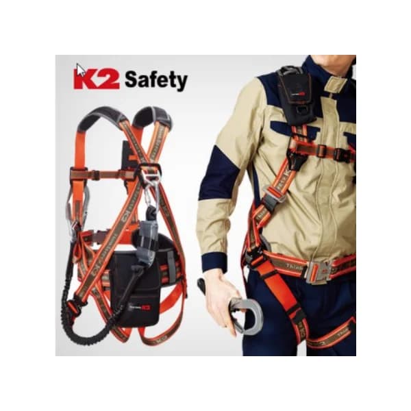 K2 Safety Full Body Harness KB - 9202 (Orange, One - Touch Buckle, Size L)