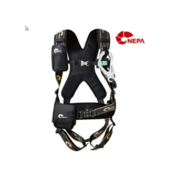 NEPA Full Elastic Safety Belt NB - 203AE (Black/ Gold, FREE, Lanyard)