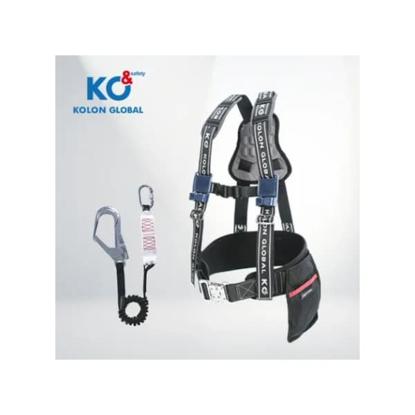 [KOLON] KDAB - 221 Industrial Safety Harness (Full Body Elastic Single Lanyard/ Aluminum Hook)