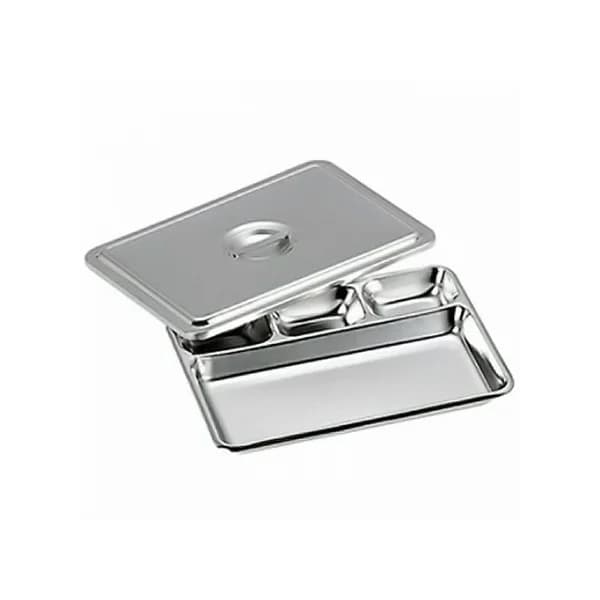 [GM MEDITEC] Dressing Tray 3 Compartment Top/ Bottom (220x170x30mm, TD - 03/ Head Tray/ Stainless Steel/ Tray)