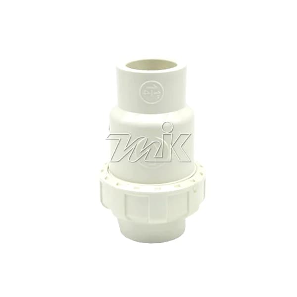 [JINSUNG] PVC Union Ball Check Valve (Socket/ White/ 100A/ 100mm, 1 pc)