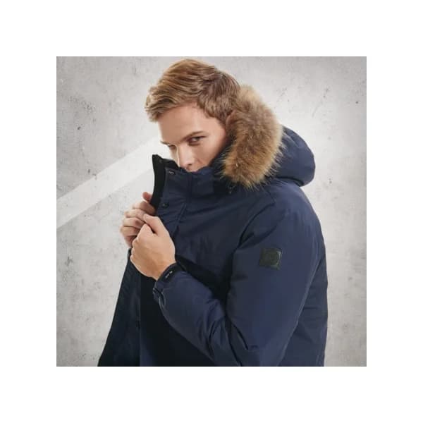 [MARKER] MK - 4032 Premium Raccoon Fur Welon Long Parka NAVY - Size 100 (Sizes 85 - 115)