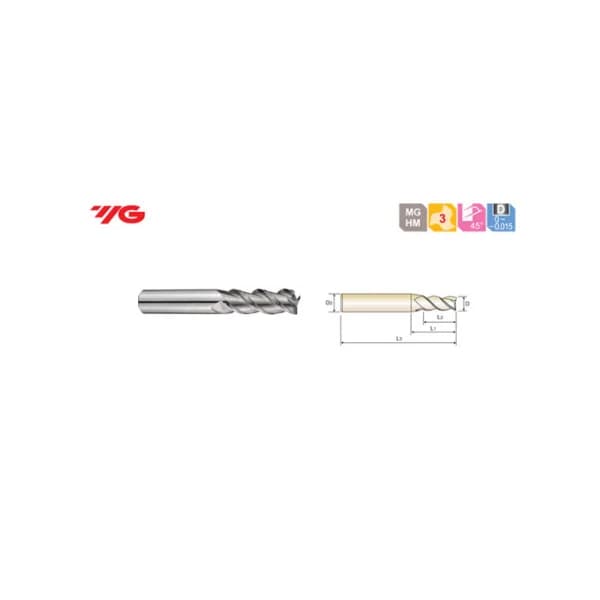 [YG - 1] 3 Flute Square End Mill 4.0*11*45 (E5D7004011)