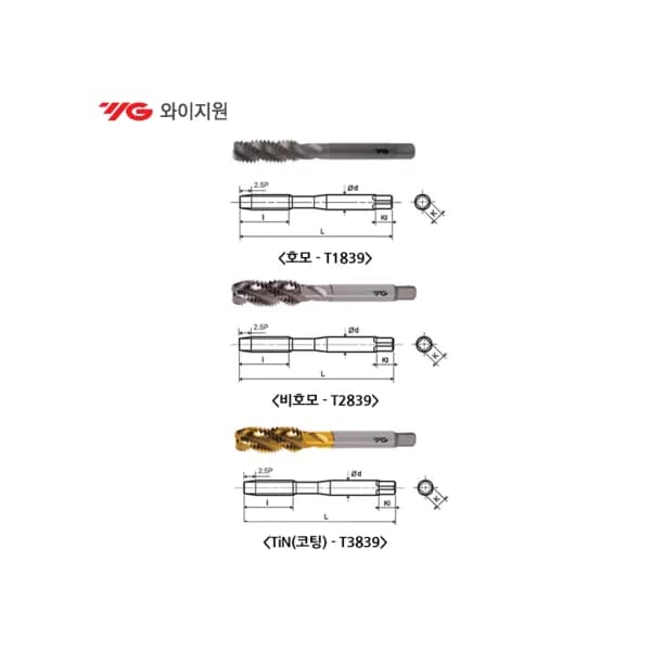 [YG - 1] Combo Inch Spiral Tap (TiN Coating) #10 - 32 UNF (T3839342)